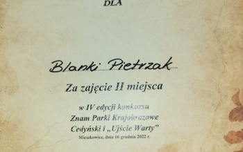 IV edycja konkursu ,,Znam Parki Krajobrazowe Cedyński i ,,Ujście Warty” 