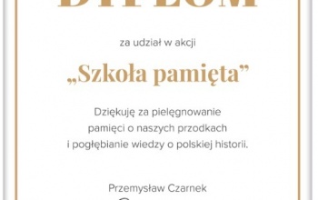 Dyplom ,,Szkoła Pamięta