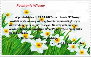 Powitanie Wiosny - 21.03.2022r.